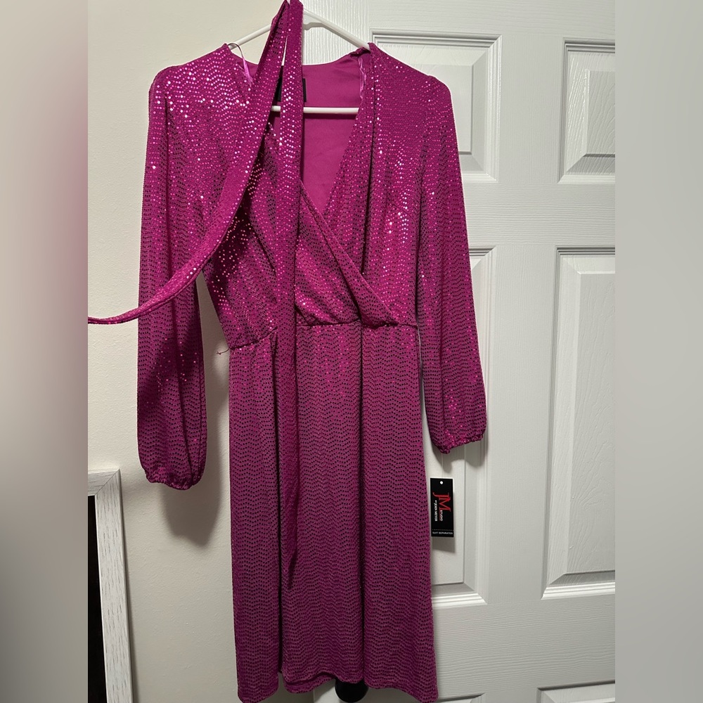 Hot pink shimmer party dress